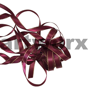 10mm Burgundy poly Satin with Rose Gold Edge ribbon