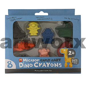 8pc Micador Early Start Dino Wax Crayons