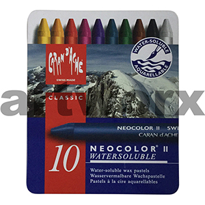10pc Neocolor Caran D'Ache Water Soluble Crayons