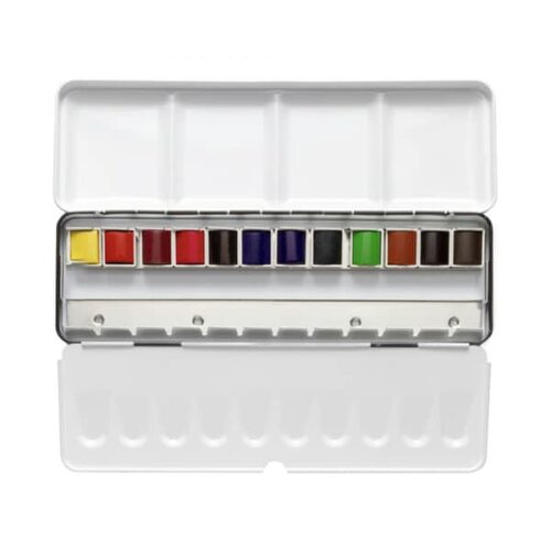 12pc Winsor & Newton Half Pan Professional Water Colour Set