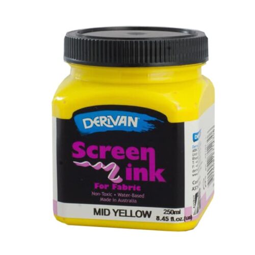 Mid Yellow Screen Printing Ink Derivan 250ml