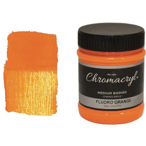 Fluro Orange Chromacryl 250ml Acrylic
